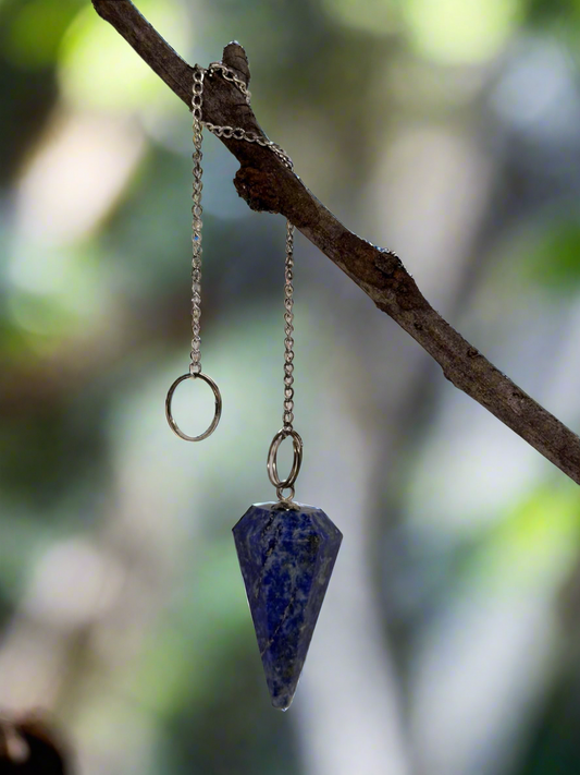 Lapis Lazuli Faceted Pendulum