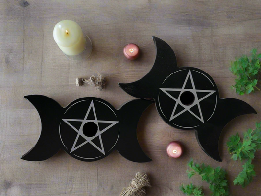 Triple Moon Spell Candle Holder